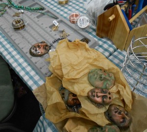 Turning face shards into fabulous jewels at Ann Pearce's during the second half of the workshop