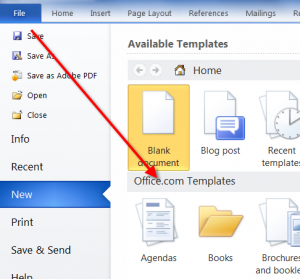 In any version of Word, go to File>New